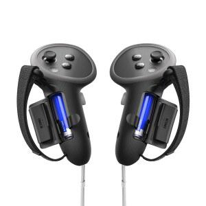 [포르르] kiwi 디자인 업그레이드된 컨트롤러 그립 프로텍터, oculus /meta quest 3/3s와 호환, 배터리 개방이 가능한 미끄럼 방지 핸들 커버, 메타용 액세서리