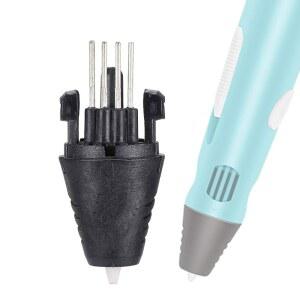 [포르르] 3d 프린터 펜용 헤드 노즐 부품 125개, 프린팅 펜 액세서리 삽입 1.75mm 블랙