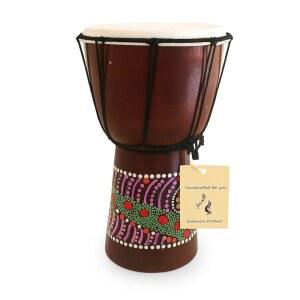 [포르르] 젬베 드럼 u2013 손으로 조각한 아프리카 드럼, 봉고 콩고 스타일 솔리드 마호가니, 염소 가죽 머리, 부족 페인트 디자인 12인치 높이, jive