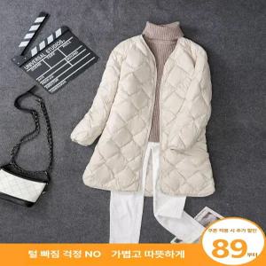 자켓 경량 빅사이즈 여성 오버핏 깔깔이 롱패딩 퀼팅