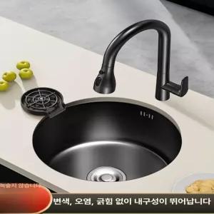 소형 싱크볼 원형 세면대 간이 스텐 원룸 사이즈로