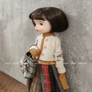 몽테조이 Kari 인형 옷과 스커트 드레스 Landazz Landoudou 스카프가 된 패치워크 가방 세트