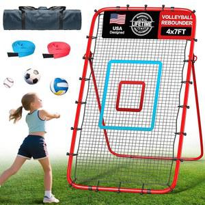 배구 리바운더 네트 7x4피트, 5각 조절 네트로 굴착, 세팅, 스파이크, 바운스 백 훈련 장비와 2개의 타겟 스트라이프 및 휴대용 여행 가방을 보관할 수 있습니다