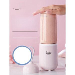 유리컵믹서기 블렌더 소형 미니 유리 핑크 유리컵