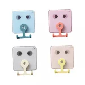 사각얼굴 회전식 2구 벽부착 후크걸이 행거