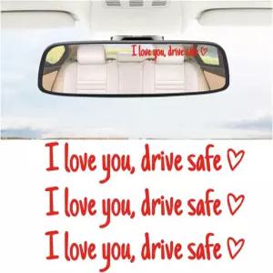 사랑해요 안전한 자동차 백미러 스티커 차량 창문 거울 확인 여성용 귀여운 장식 액세서리 SUV 트럭 RV용