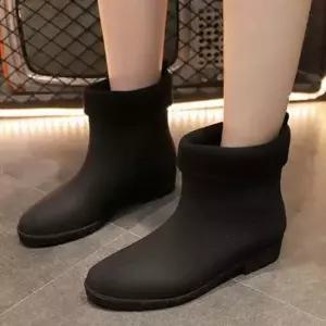 여성 기모내피 무지 방한 겨울 패션 레인부츠 여성방한화 털신발 털부츠 캐주얼부츠 겨울신발