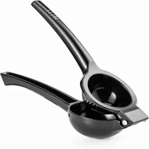 래 던 수동 시트러스 프레스 착즙기 u2013 금속 레몬 및 압착기 라임 귤 등을 위한 휴대용 (블랙)