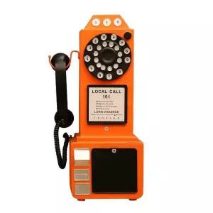 다이얼 전화기 레트로 소품 옛날전화기 카페 레드 벽걸이