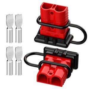 [미국배송] 앤더슨 커넥터 175AMP 2-4 게이지 배터리 퀵 커넥트 12V-36V 플러그 케이블 RV 트럭 윈치용 윈치 배선 키트(2팩) 레드
