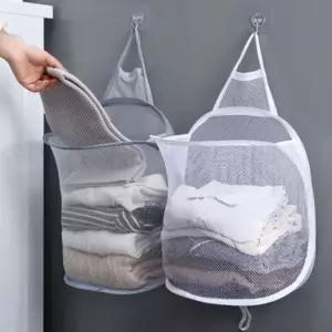 세탁바구니 원룸 신혼 빨래통 빨래 바구니 벽부착 화이트+매직후크1P (WFKAEV3)