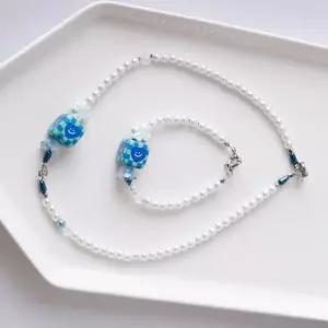 시후주얼리 하트 스마일 큐브 믹스 진주 목걸이 EA655N (WFKB21C)