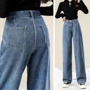 [하프클럽/]깔끔일자핏기모청바지 여성 하이웨이스트