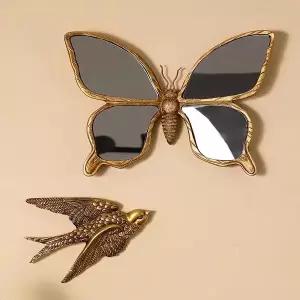 감성 인테리어 액자 빈티지 화분 디자인 꽃병 포인터 나비 모양 거울 장식 벽걸이 미국식 현관 벽 레트로