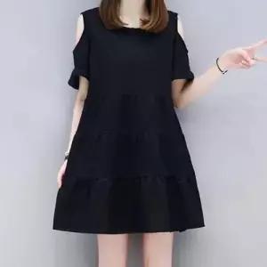 사랑스러운 오픈숄더 포인트 여름 여성 반팔 원피스 WAE0E64