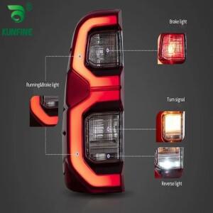 루보식 Toyota Hilux 2015 2018-2020 용 자동차 테일 전구 어셈블리 쌍 LED 브레이크 신호등 튜닝 부품