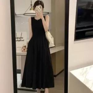 여성 블랙원피스 데일리 롱원피스 데일리원피스 원피스 롱치마 올블랙 나시