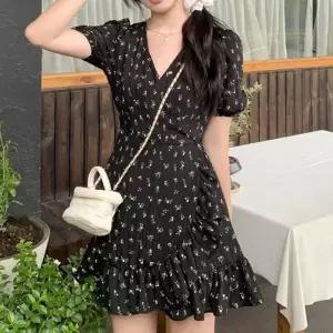 홀복 퍼프소매 파티원피스 플리츠원피스 상견례원피스 프릴 가을하객원피스