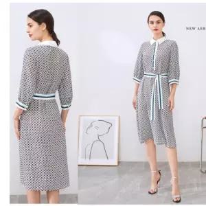 포지셔닝 가을 견사원피스 봄 주안플러스 프린트 실크원피스 실크 뽕누에실