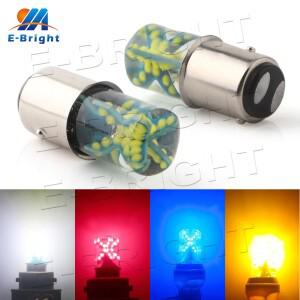 루보식 2pcs 스트로브 플래시 COB LED P21W 1156 BA15S 7440 자동차 방향 지시등 테일 경고등 화이트 레드