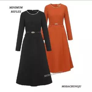 [미니멈]MD 체인 네크라인 플레어 원피스 MD MYDAWO1020_CJ