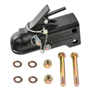 [미국배송] 2-5/16인치 조절식 트레일러 커플러 15000LBS 용량의 헤비 듀티 채널-마운트 캐스트 패스너 포함 블랙