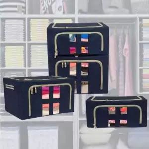 접이식 수납 박스 의류 정리함 이불 보관함 대형 44L (WFKAWOH)