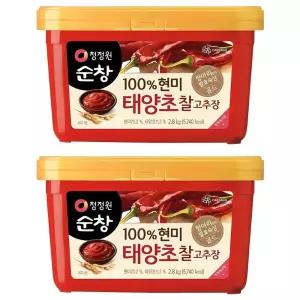 청정원순창 100% 현미 태양초 찰고추장, 2.8kg, 2개