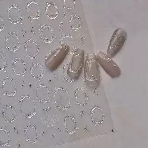 엠보네일스티커 메탈 도톰스티커 체인 3D네일스 (WFKANJY)