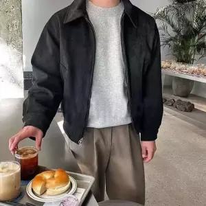 [프로셀러] 남자 2컬러 간절기 스웨이드 투웨이 지퍼 블루종 자켓