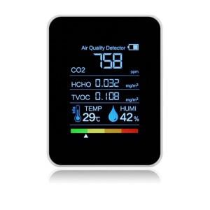 호환 5in1 디지털 공기 품질 모니터 CO2 감지기 TVOC 테스터 온도 미터 USB
