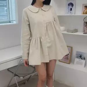 [신세계라이브쇼핑][옷자락] 여자 코듀로이 둥근카라 언발 셔링 겨울 미니원피스