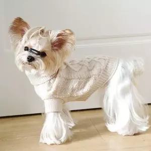 댕댕이 겨울 외출용 꽈배기 니트 P52359 애견패딩 외투