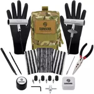 선소울 헤비 듀티 타이어 플러그 키트 SUV 트럭 ATV UTV 트랙터 및 오토바이용 도로 비상 펑크 수리 -