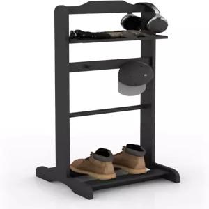 남성용 프리스탠딩 나무 발렛 스탠드 옷걸이 넥타이 및 벨트 후크 신발장 열쇠 보관 정리함 시계 지갑