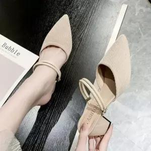 인기상품 골지 큐빅 뮬 슬라이드 키높이 슬립온 올드스쿨 여성뮬 [WFK33KI_260105]