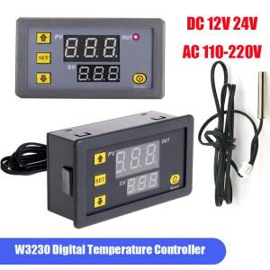W3230 디지털 온도 컨트롤러 LED 디스플레이 조절기 DC 12V 24V AC110-220V 레귤레이터 열/냉각 제어