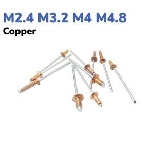 블라인드 팝 리벳 구리 M2.4 M3.2 M4 M4.8 오픈 타입 라운드 돔 헤드 엔드 셀프 플러깅 장식