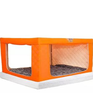 침대텐트 난방텐트 침대 암막 우풍 텐트 실내 그린 보온