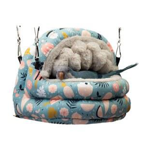 앵무새포치 모란 둥지 포근한 방한 돔형 숨숨집 미디움 1장 세트 쉼터 블랙 용품 가을