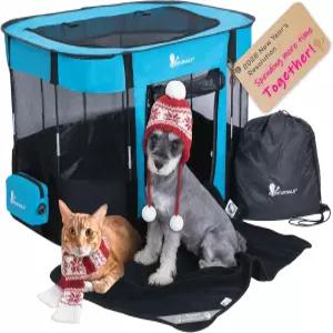 휴대용 강아지 놀이펜 중형 - 실내 고양이용 고양이 밀폐형 접이식 패브릭 펜 여행용 상자 개집 반려동물용