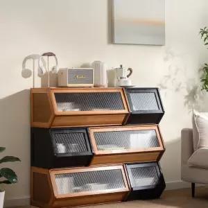 라탄 원목 수납함 보관함 원목수납장 티박스 정리함 소품