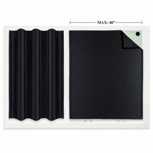 StangH 2 패널 임시 암막 커튼 블라인드 - Skticy 코인 휴대용 창문 유리문용 단열 패널, W40 x L47 인치, 검은색,