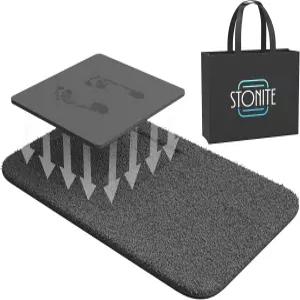 러그가 포함된 2-in-1 돌 목욕 매트 ？ 규조토 + 욕실용 극세사 융합 초흡수성 빠른 건조 미끄럼 방지 청소