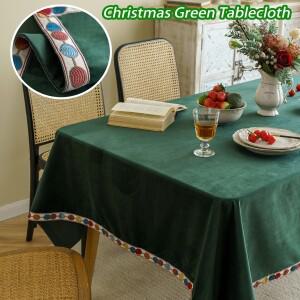 크리스마스 그린 테이블보 북유럽 스타일 벨벳 직사각형 커버 홈 데코레이션 커피