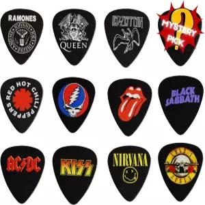 12개의 클래식 앨범 기타 픽 세트. 모든 기타리스트를 위한 픽트럼. 양면 인쇄. 사이즈 0.46 0.71 0.81