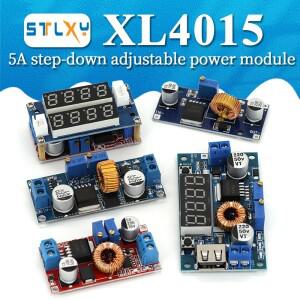 XL4015 5A 가변 전력 CC/CV 스텝 다운 충전 모듈 LED 드라이버 전압계 전류계 정전류 정전압