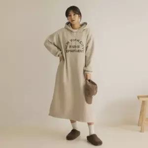 [66-120] 세핀 기모 캐주얼 후드 원피스