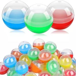 DOITool 플라스틱 개봉 가능한 볼 구체 용기 검볼 기계 DIY 장난감 파티 선물 부활절을 위한 50PCS 컬러