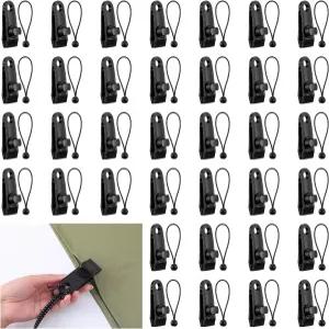 36개의 방수 클립 헤비 듀티 및 볼 번지 코드 클램프 텐트 고정 홀더 수영장 커버 야외 캠핑 카라반 캐노피